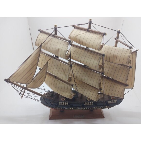 Bergantin Siglo XVIII Wooden Model Ship 18th Century Brigantine Nautical Decor - Picture 2 of 9